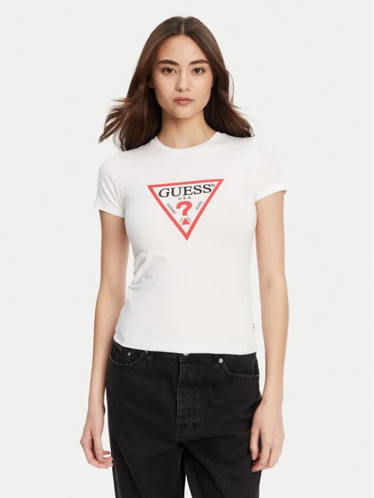 Zdjęcie produktu Guess Jeans T-Shirt W4YI04 J1314 Biały Regular Fit