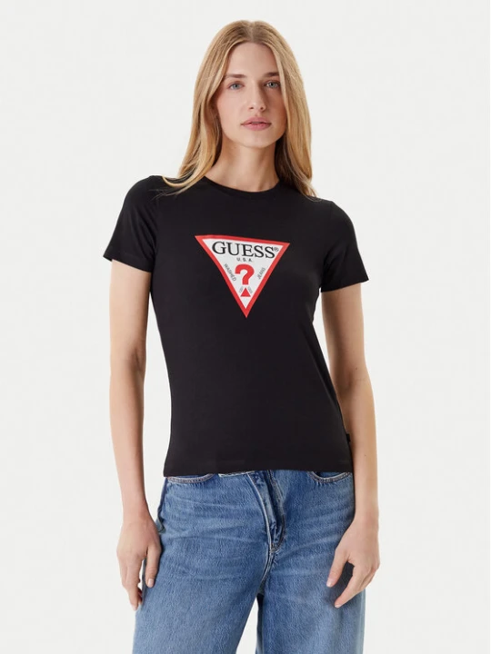 Zdjęcie produktu Guess Jeans T-Shirt W4YI04 J1314 Czarny Slim Fit