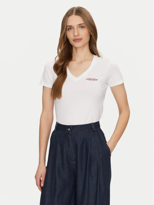 Zdjęcie produktu Guess Jeans T-Shirt W4YI23 J1314 Biały Slim Fit