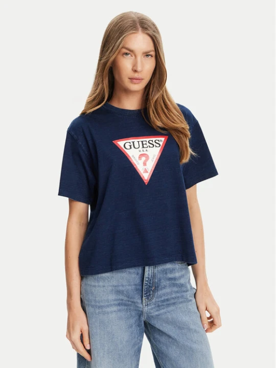 Zdjęcie produktu Guess Jeans T-Shirt W5GI20 KCTG1 Granatowy Regular Fit