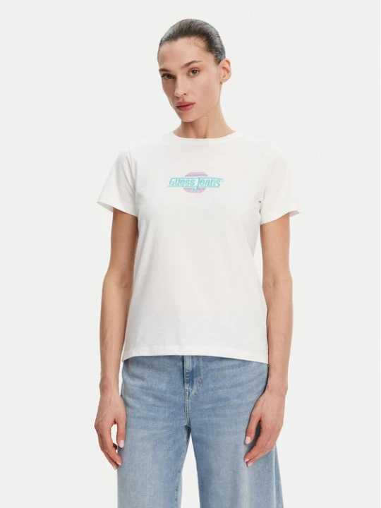 Zdjęcie produktu Guess Jeans T-Shirt W5GI26 J1314 Biały Regular Fit