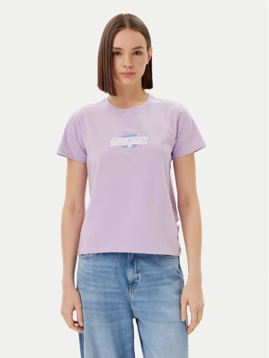Zdjęcie produktu Guess Jeans T-Shirt W5GI26 J1314 Fioletowy Regular Fit
