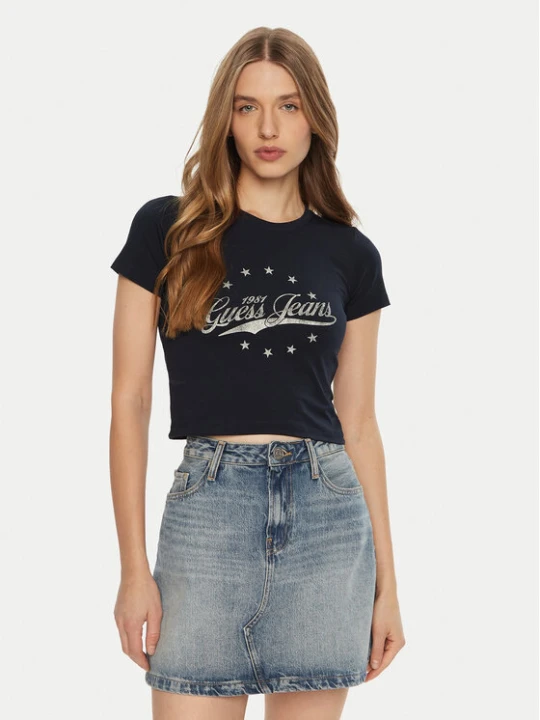Zdjęcie produktu Guess Jeans T-Shirt W5RI59 J1314 Granatowy Regular Fit