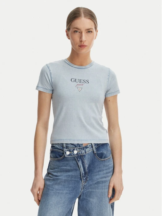 Zdjęcie produktu Guess Jeans T-Shirt W6GIA6 KCTL1 Niebieski Slim Fit