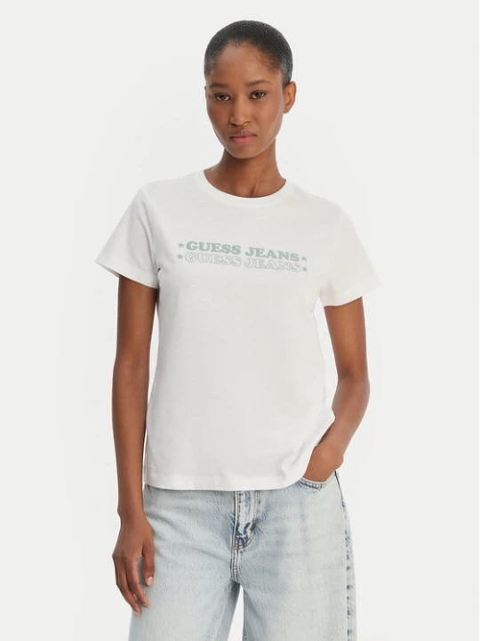 Zdjęcie produktu Guess Jeans T-Shirt W6GIC5 K8HM0 Biały Regular Fit