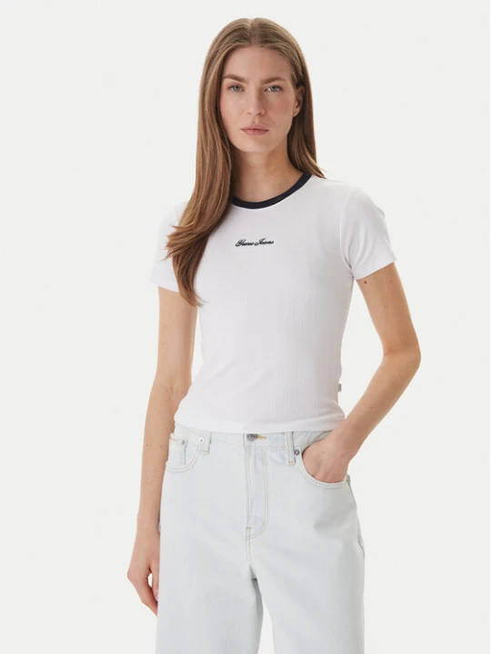 Zdjęcie produktu Guess Jeans T-Shirt W6GPA9 KF641 Biały Slim Fit