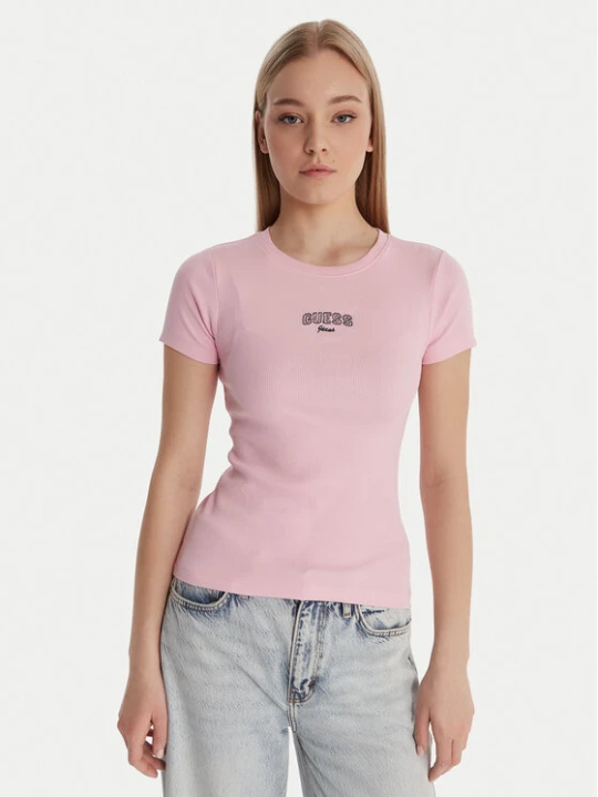 Zdjęcie produktu Guess Jeans T-Shirt W6RP21 KA0H1 Różowy Slim Fit