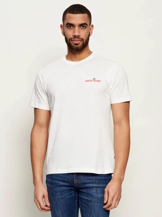 Zdjęcie produktu Guess Jeans T-shirt WEST COAST HOTEL | Regular Fit biały