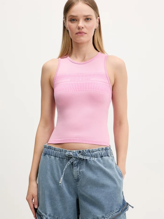 Zdjęcie produktu Guess Jeans top swetrowy damski różowy