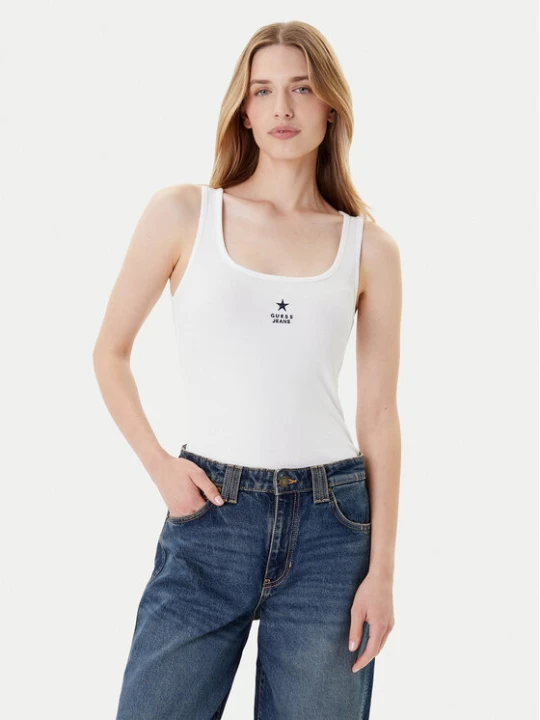 Zdjęcie produktu Guess Jeans Top W4YP48 KA0H1 Biały Regular Fit