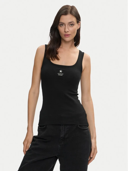 Zdjęcie produktu Guess Jeans Top W4YP48 KA0H1 Czarny Regular Fit