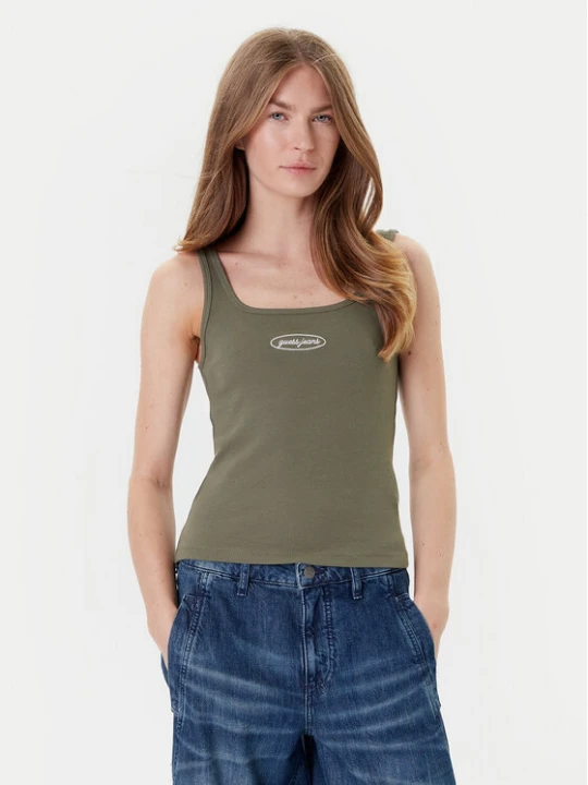 Zdjęcie produktu Guess Jeans Top W5YP35 KA0H1 Khaki Regular Fit