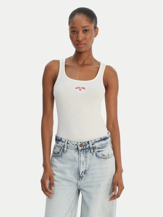 Zdjęcie produktu Guess Jeans Top W6GPZ2 KA0H1 Biały Slim Fit