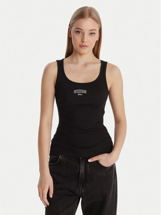 Zdjęcie produktu Guess Jeans Top W6RP20 KA0H1 Czarny Slim Fit