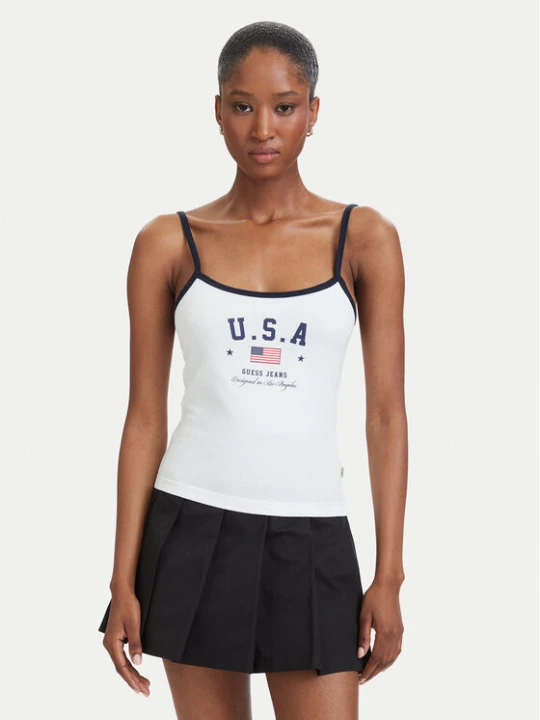 Zdjęcie produktu Guess Jeans Top W6YP20 K4202 Biały Slim Fit
