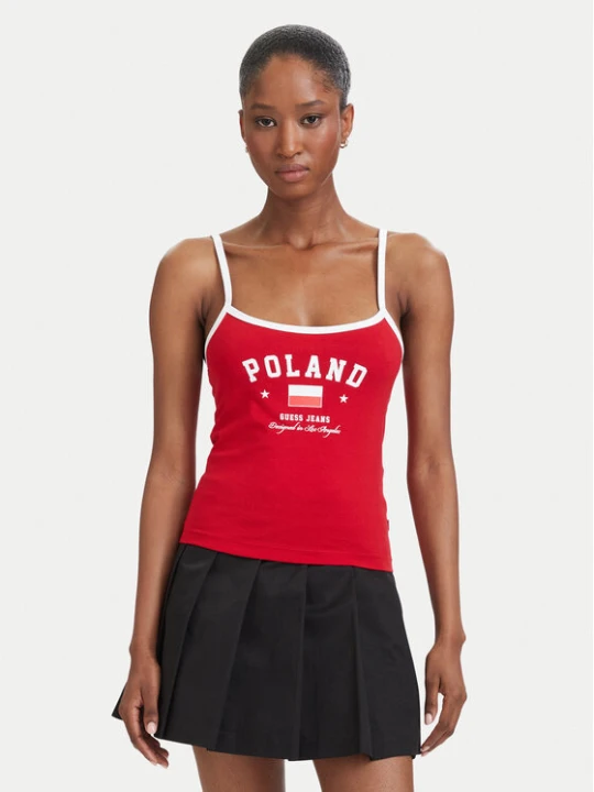 Zdjęcie produktu Guess Jeans Top W6YP20 K4202 Czerwony Slim Fit