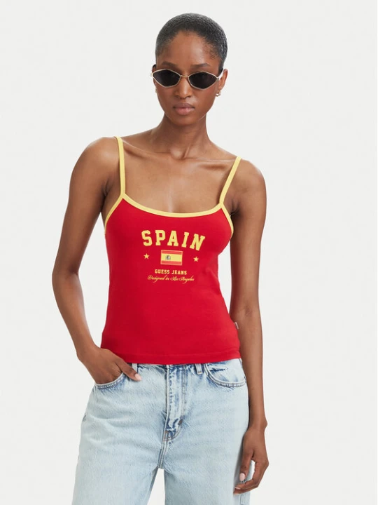 Zdjęcie produktu Guess Jeans Top W6YP20 K4202 Czerwony Slim Fit