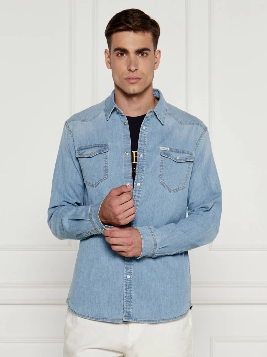 Zdjęcie produktu GUESS Jeansowa koszula | Slim Fit błękitny