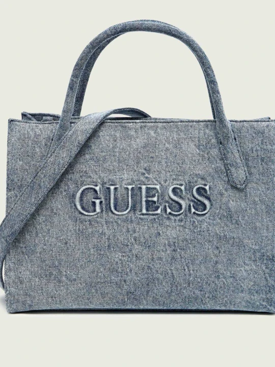 Zdjęcie produktu Guess Jeansowa shopperka JODI niebieski
