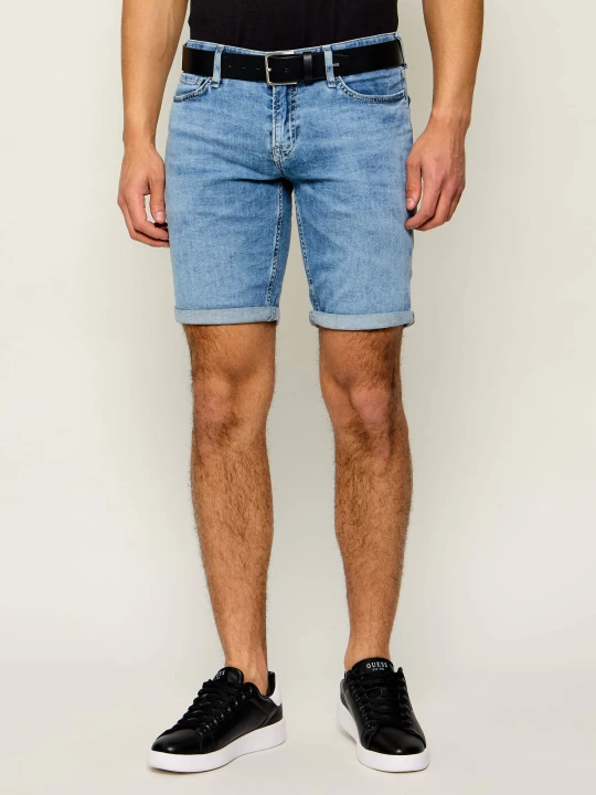 Zdjęcie produktu GUESS Jeansowe szorty Sonny | Slim Fit | z dodatkiem lnu niebieski
