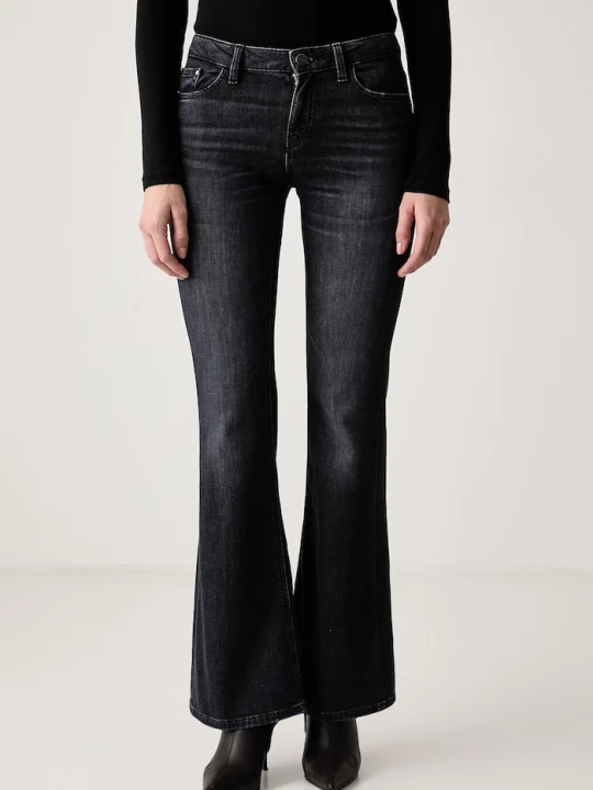 Zdjęcie produktu Guess jeansy bootcut damskie BEVERLY czarny