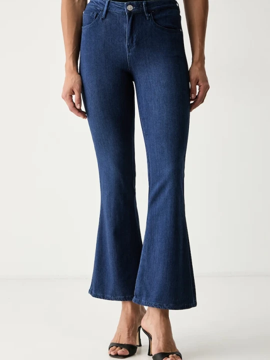 Zdjęcie produktu Guess jeansy flare damskie CARTER granatowy