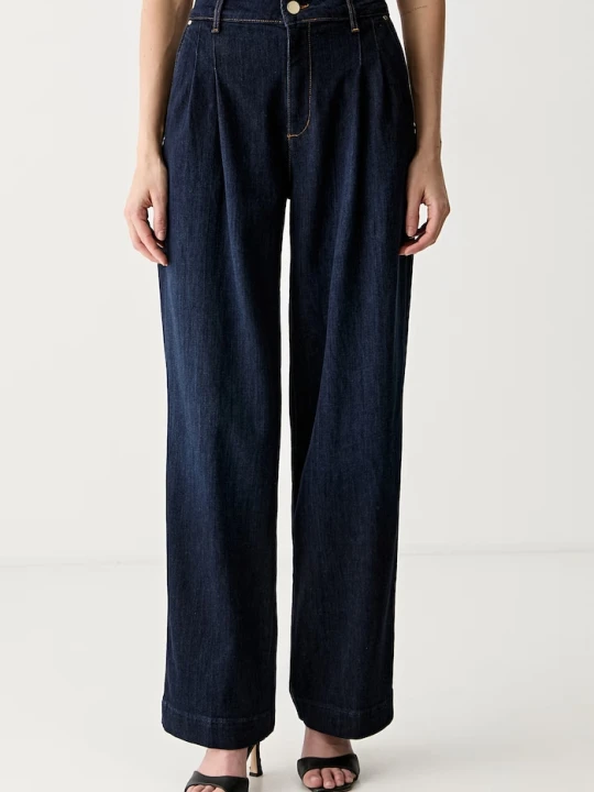 Zdjęcie produktu Guess jeansy high waist damskie granatowy
