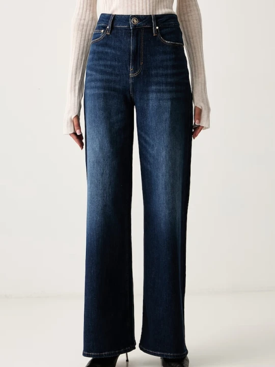 Zdjęcie produktu Guess jeansy relaxed fit damskie BELLFLOWER niebieski