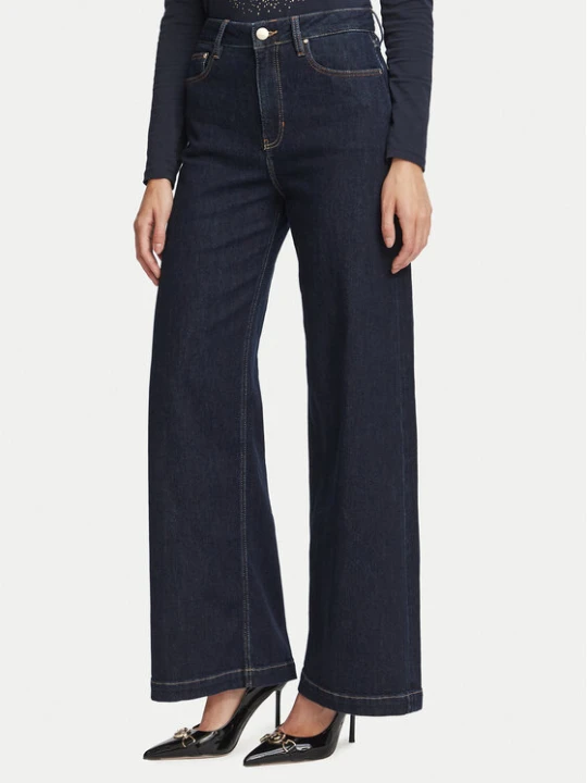 Zdjęcie produktu Guess Jeansy W6BA1C D2573 Granatowy Wide Leg