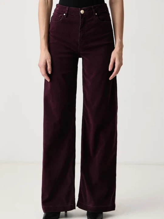 Zdjęcie produktu Guess jeansy wide leg damskie BELLAGIO bordowy