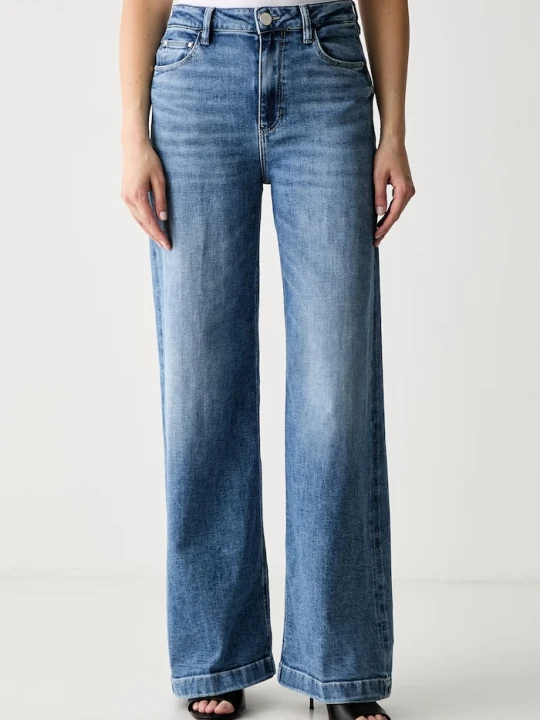 Zdjęcie produktu Guess jeansy wide leg damskie BELLAGIO niebieski