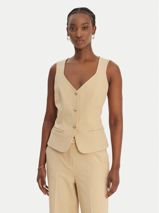 Zdjęcie produktu Guess Kamizelka W6GH49 W1895 Beżowy Slim Fit