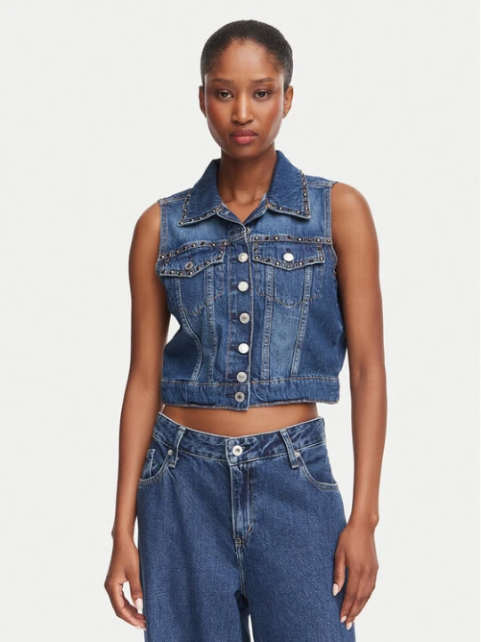 Zdjęcie produktu Guess Kamizelka W6YN06 D1344 Niebieski Regular Fit