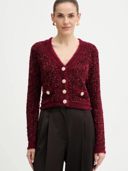 Zdjęcie produktu Guess kardigan AOMORI bordowy