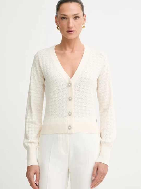 Zdjęcie produktu Guess kardigan damski z wiskozą NINA beżowy