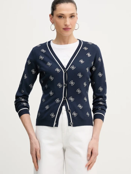 Zdjęcie produktu Guess kardigan damski z wiskozy granatowy