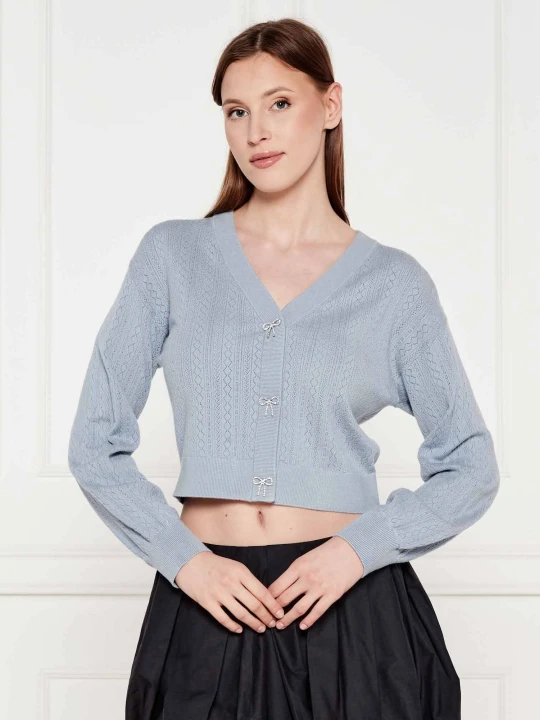 Zdjęcie produktu GUESS Kardigan LYLA | Cropped Fit błękitny