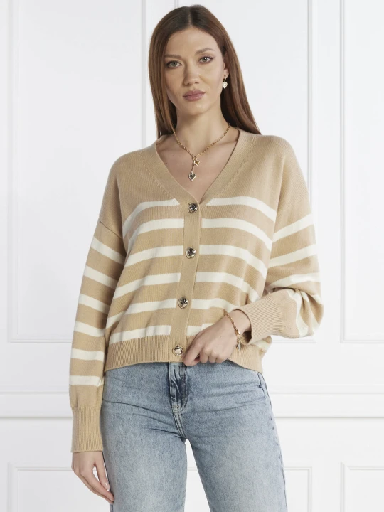 Zdjęcie produktu GUESS Kardigan | Regular Fit | z dodatkiem wełny beżowy