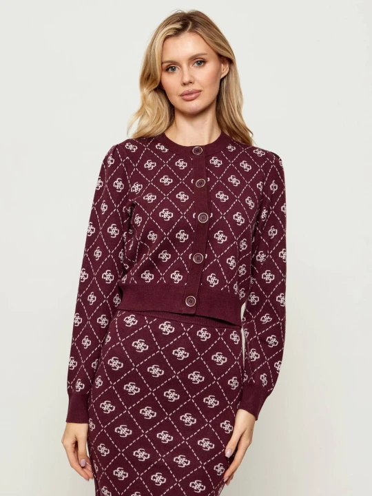 Zdjęcie produktu GUESS Kardigan SARAH | Regular Fit | z dodatkiem wełny bordowy