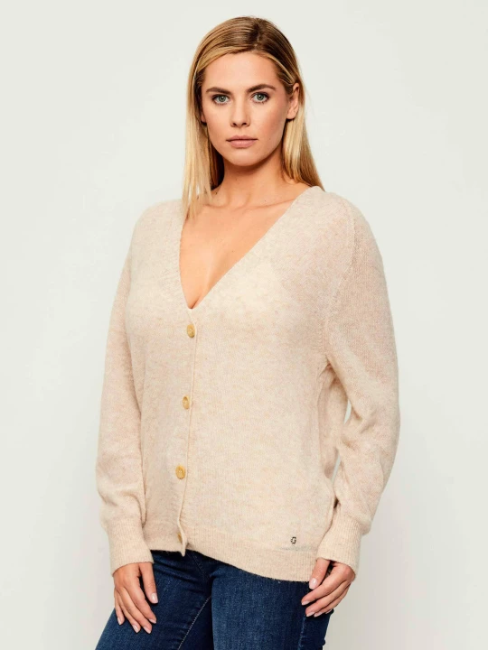 Zdjęcie produktu GUESS Kardigan + top IZABELLA | z dodatkiem wełny beżowy