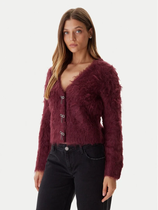 Zdjęcie produktu Guess Kardigan W5BR91 Z3JI2 Bordowy Relaxed Fit