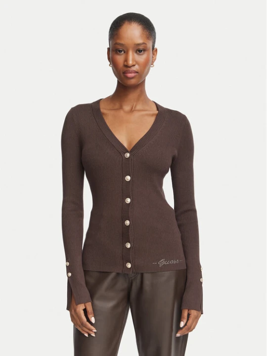 Zdjęcie produktu Guess Kardigan W6YR11 Z0950 Brązowy ciemny Slim Fit