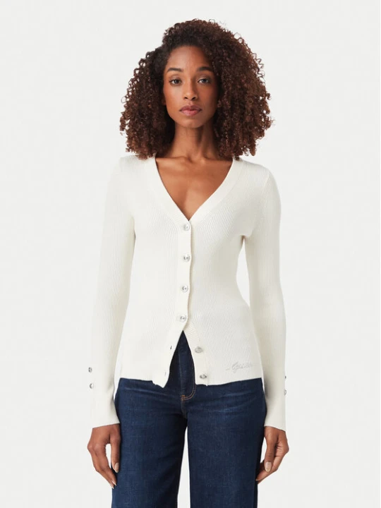 Zdjęcie produktu Guess Kardigan W6YR11 Z0950 Kremowy Slim Fit