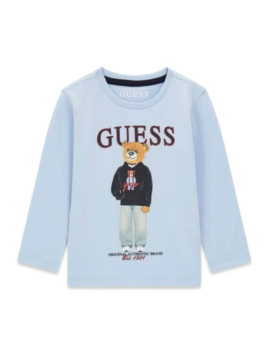 Zdjęcie produktu Guess Bluzka N6YI06 K3794 Niebieski jasny Regular Fit