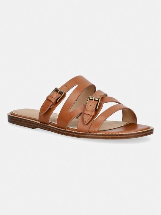 Zdjęcie produktu Guess klapki damskie skórzane GRAYDEN brązowy