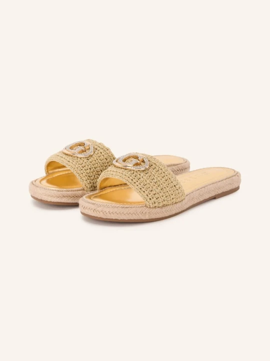 Zdjęcie produktu Guess Klapki Kaylis Z Kamieniami Ozdobnymi gold
