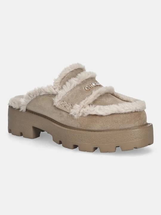Zdjęcie produktu Guess klapki zamszowe YANETA beżowy