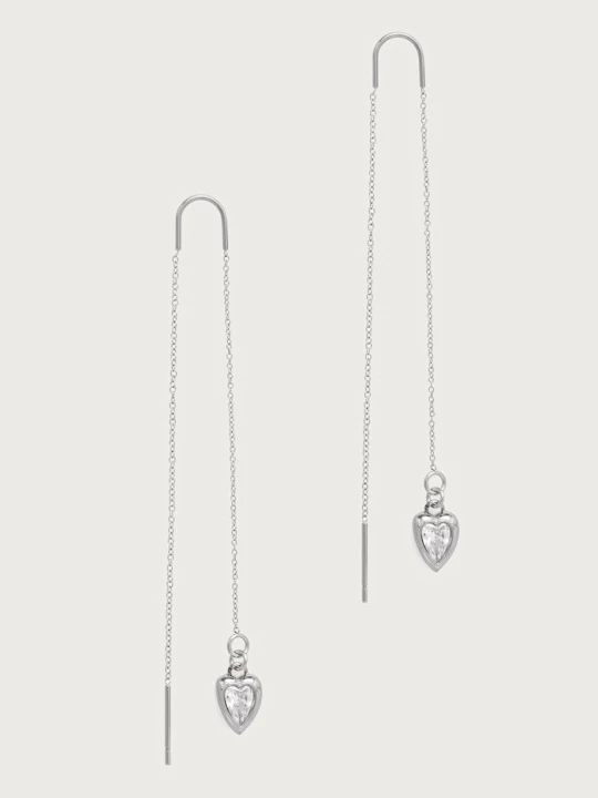 Zdjęcie produktu Guess kolczyki damskie ze stali nierdzewnej z cyrkonią CRYSTAL LOVE srebrny