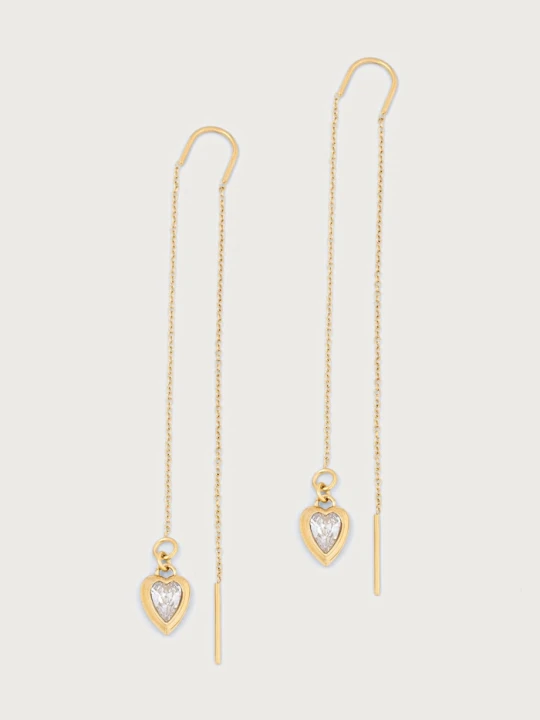 Zdjęcie produktu Guess kolczyki damskie ze stali nierdzewnej z cyrkonią CRYSTAL LOVE złoty