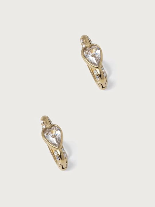 Zdjęcie produktu Guess kolczyki damskie ze stali nierdzewnej z cyrkonią CRYSTAL LOVE złoty